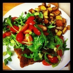 Chicken Milanese with Roasted Potatoes